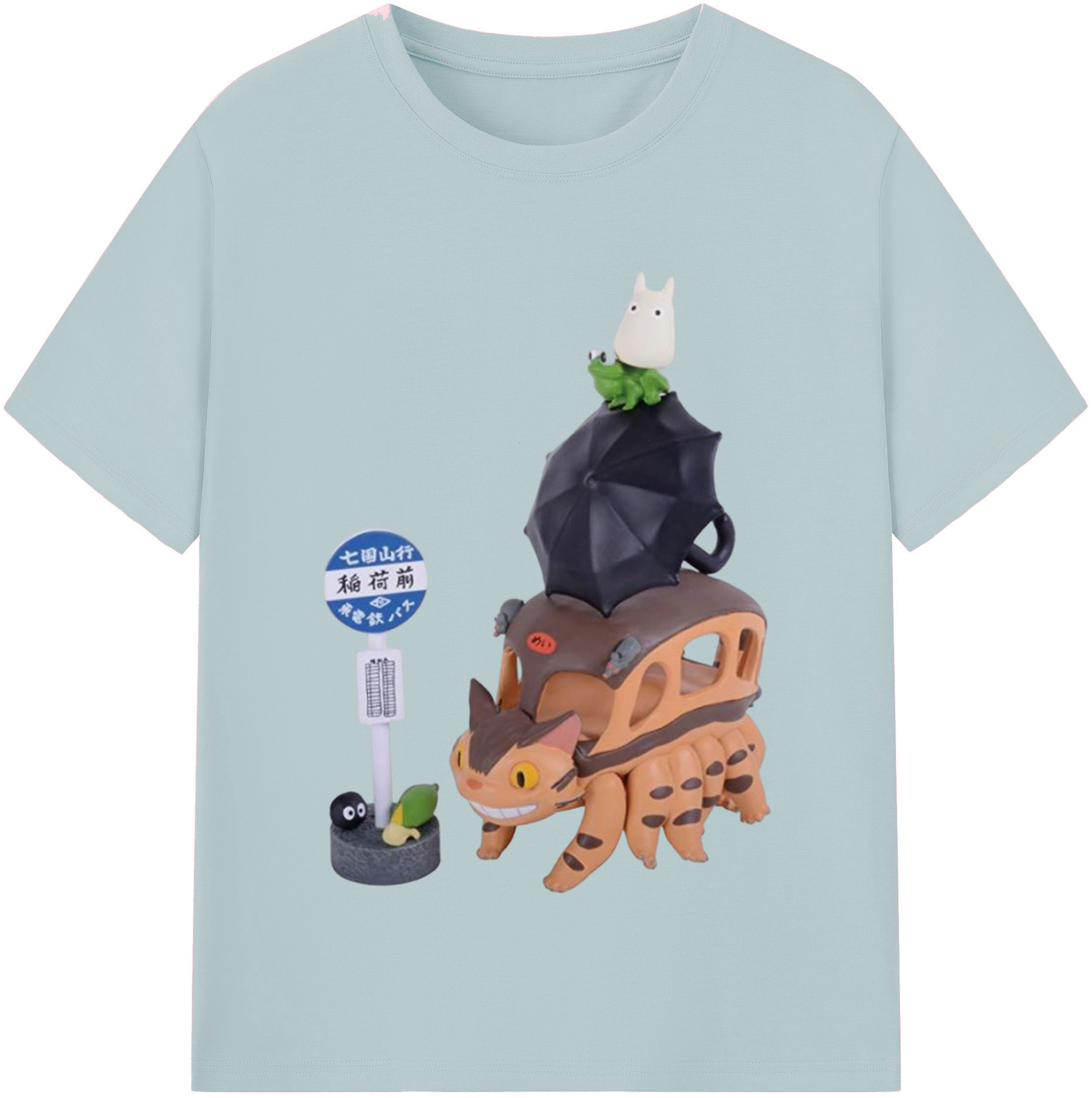 （画像用） となりのトトロ 草壁メイ 草壁サツキ My Neighbor Totoro Satsuki Kusakabe Mei Kusakabe 綿100％半袖Tシャツ（フロントプリント）